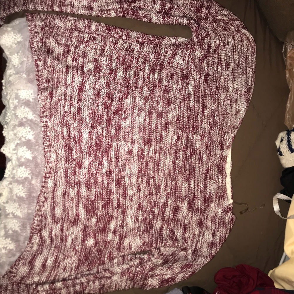 Red and white sweater